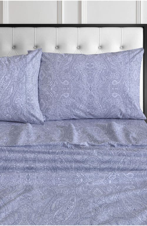 Azores Home 400 Thread Count Organic Cotton Percale Sheet Set In Blue
