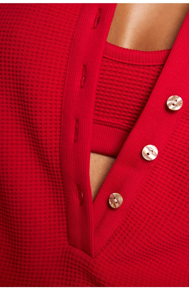 Negative Underwear Waffle Knit Pullover, Alternate, color, Cerise