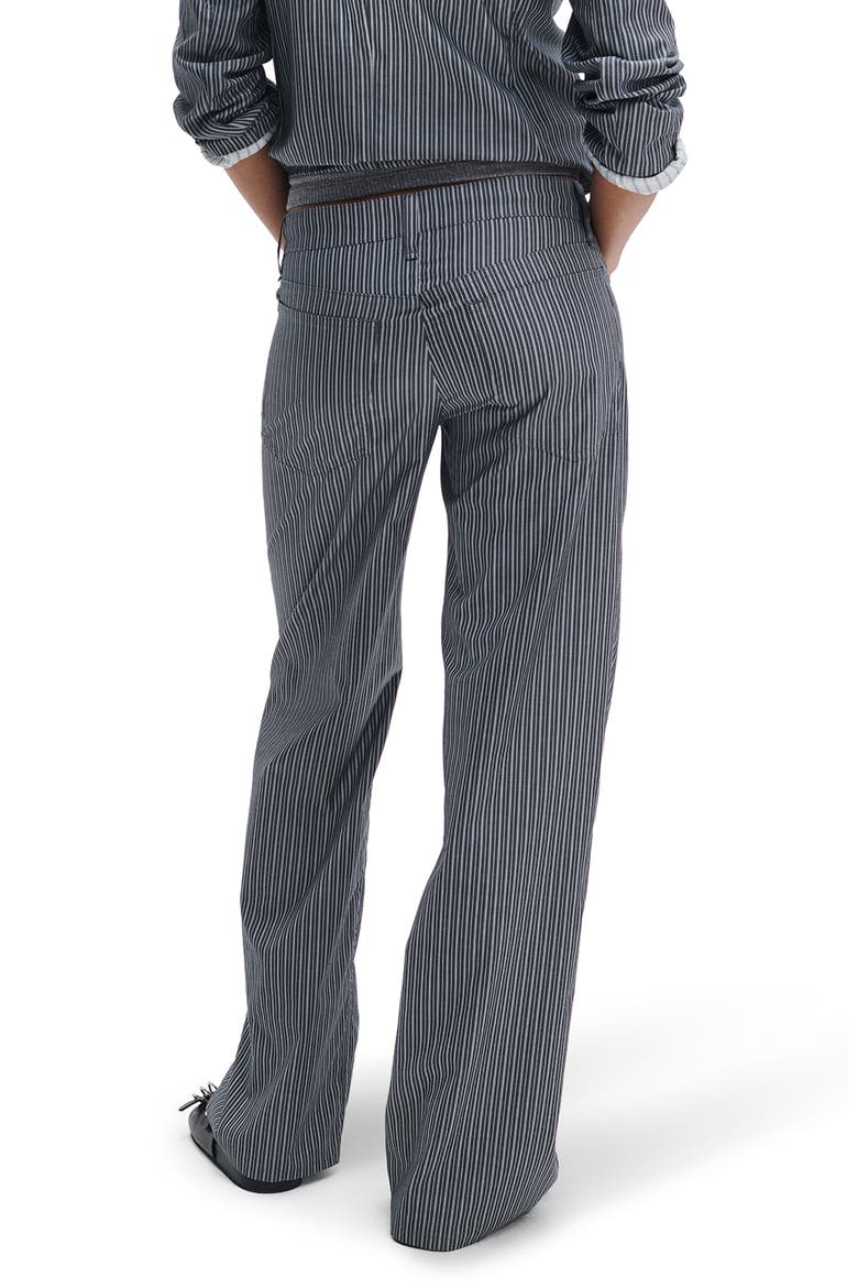 Saige Stripe Straight Leg Cotton Poplin Pants, Alternate, color, SALST