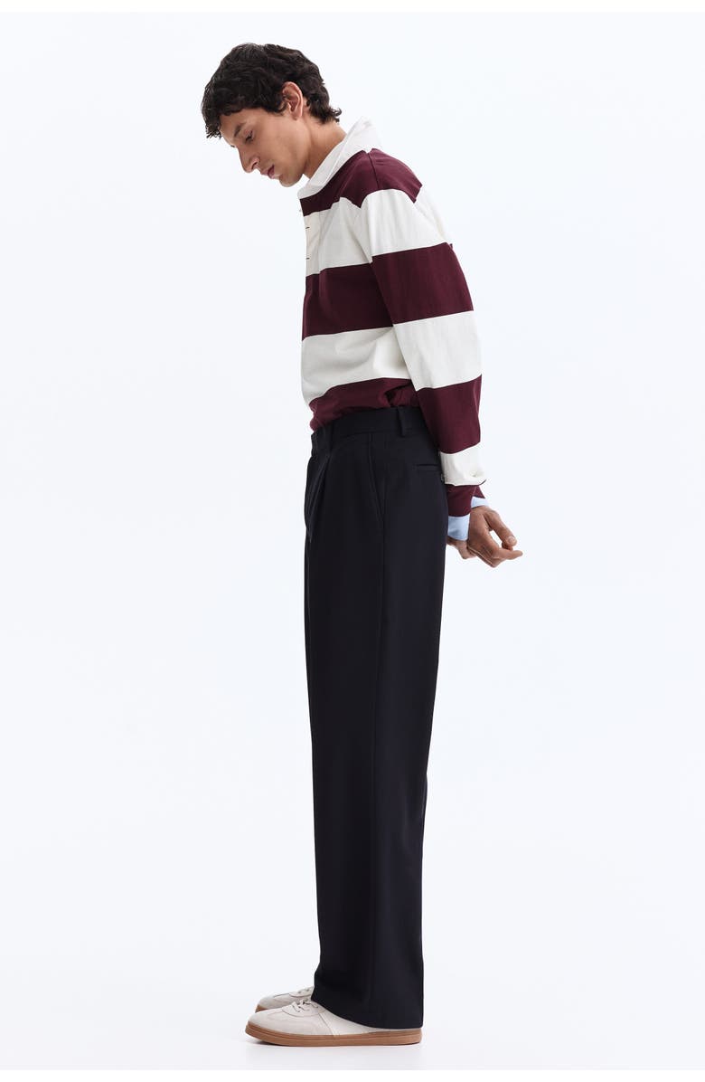 H&M Relaxed Fit Wool-blend Tailored Trousers, Alternate, color, Navy Blue