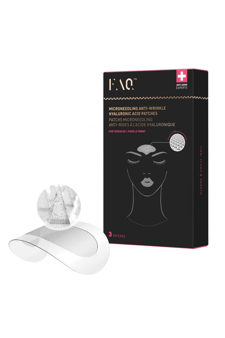 FAQ Microneedling Anti-Wrinkle Hyaluronic Acid Patches for Forehead, Main, color, NO COLOR