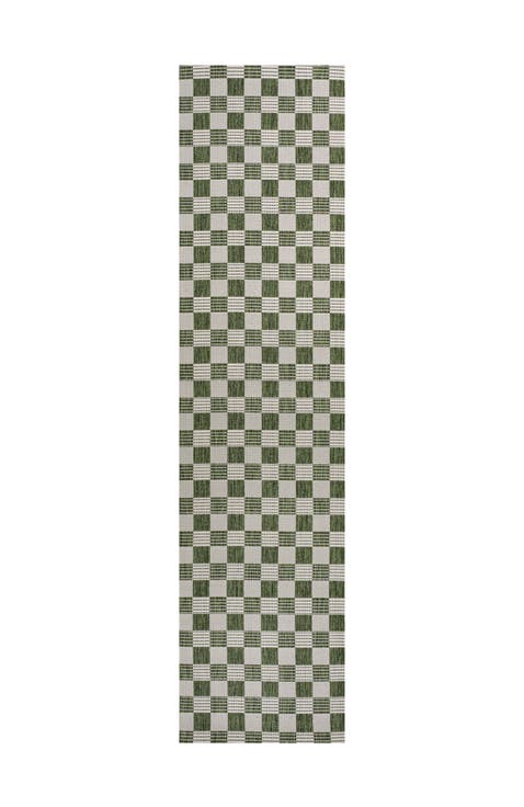 Aimee Traditional Cottage Checkerboard Indoor/Outdoor Area Rug