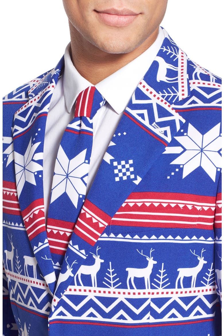 'Rudolph' Holiday Suit & Tie, Alternate, color, BLUE