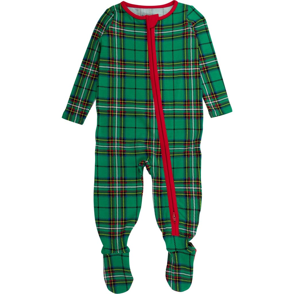 Rufflebutts Kids' Modal Blend One Piece Footie Pajamas In Green