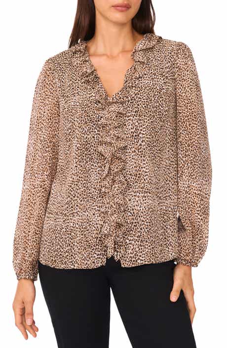 CeCe V-Neck Ruffle Top