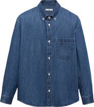 MANGO Cotton Denim Button-Down Shirt