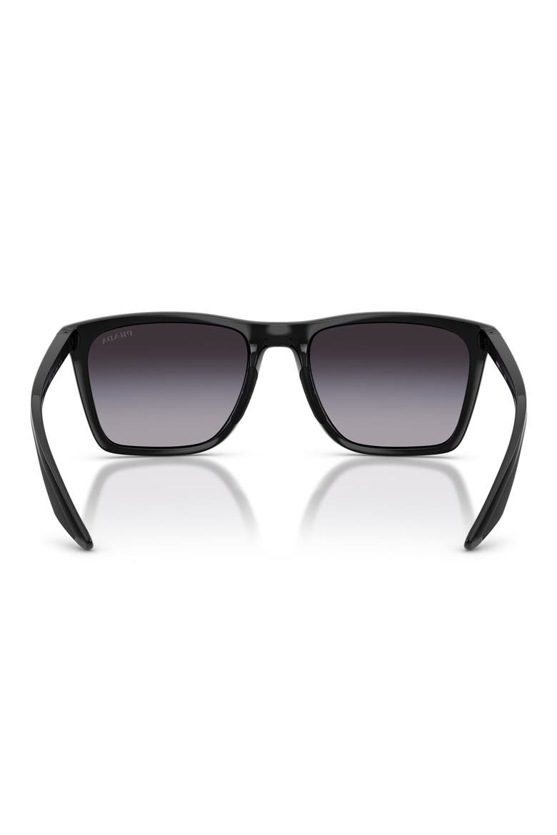 56mm Pillow Sunglasses, Alternate, color, BLACK / GREY GRADIENT