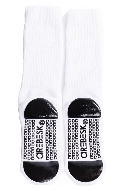 Arebesk Seashell Slouchy Grip Crew Socks In White