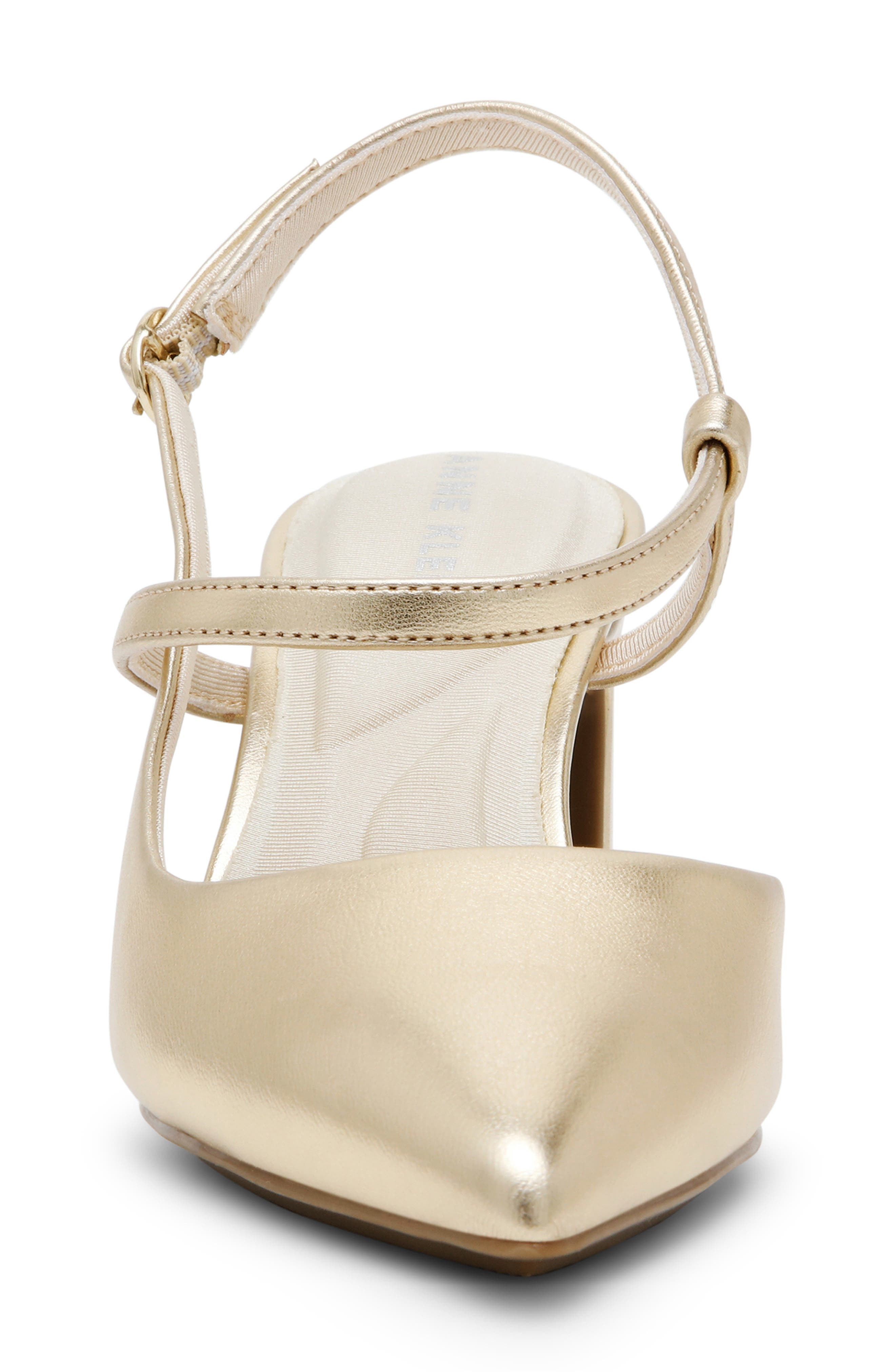 Anne Klein Bliss Pointed Toe Pump, Alternate, color, Light Gold