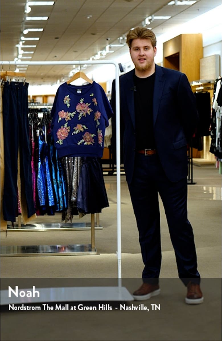 Kids' Floral Embroidered Short Sleeve Sweatshirt, sales video thumbnail