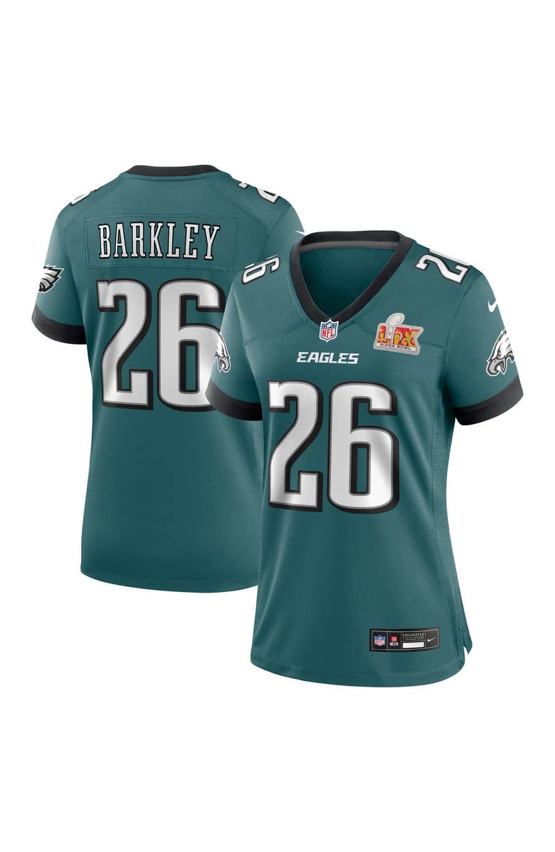 Nike Women's Nike Saquon Barkley Midnight Green Philadelphia Eagles Super Bowl LIX Game Player Jersey, Main, color, 