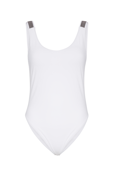 【送料&関税込】Brunello Cucinelli Logo Swimsuit Monili swimsuit in brown - Brunello Cucinelli | Mytheresa