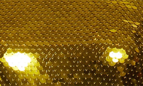 Bottega Veneta Long Sleeve Paillette Cocktail Dress In Gold