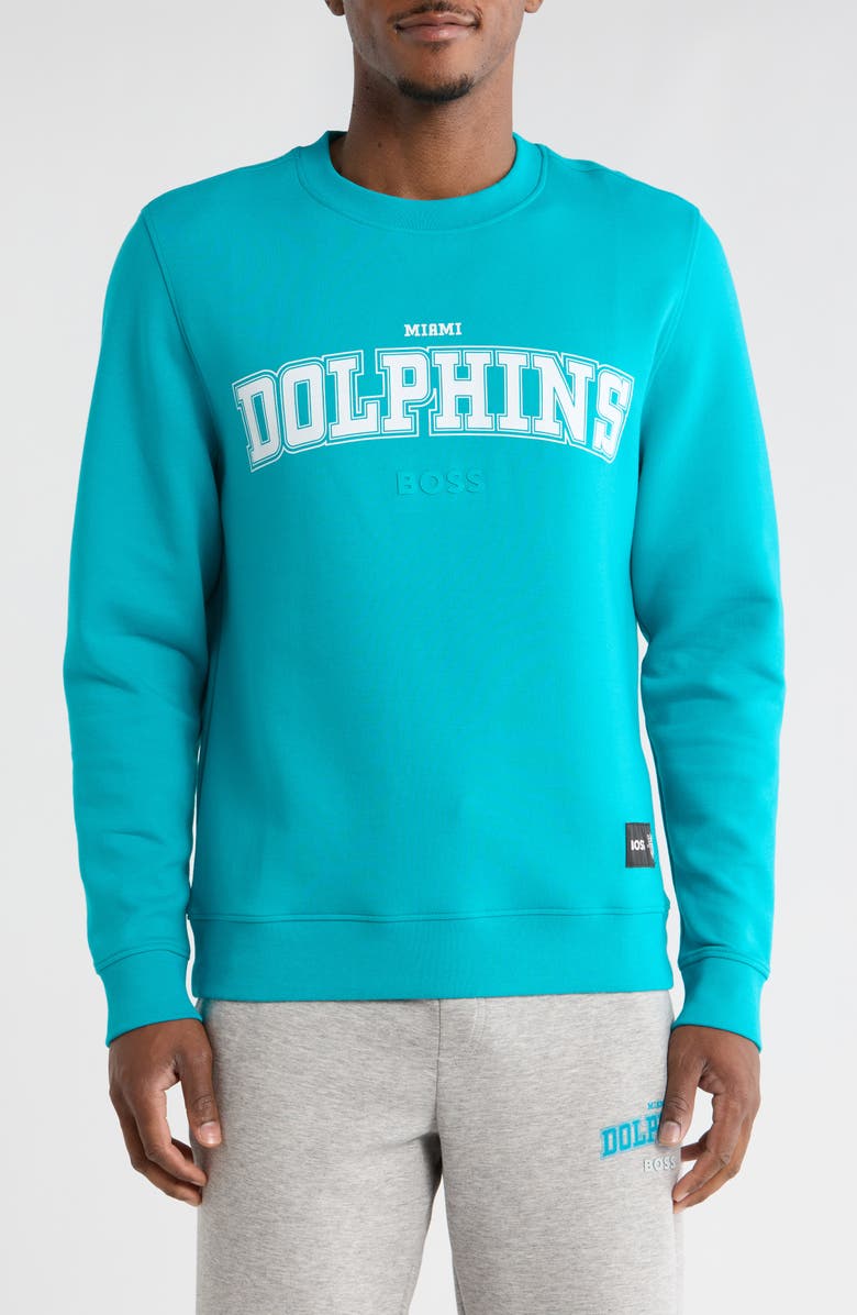BOSS x NFL Miami Dolphins Sweatshirt, Main, color, Teal