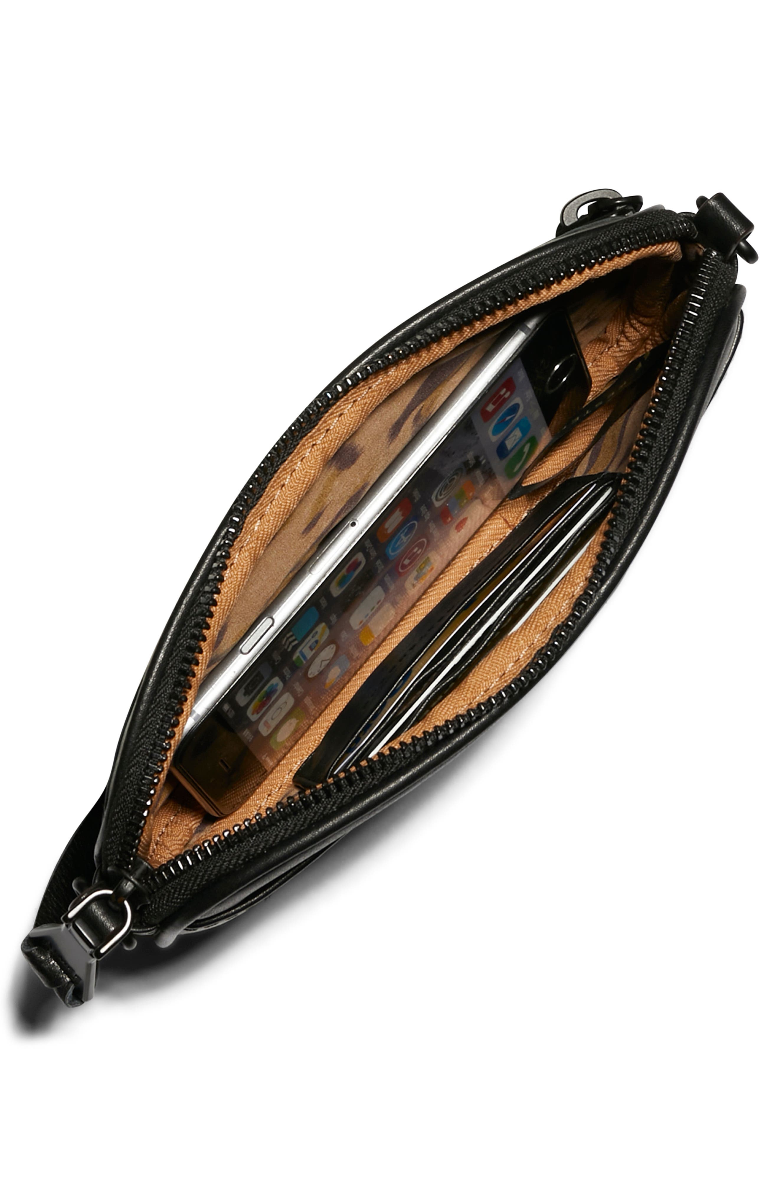 Let's Ride Mini Leather Crossbody Bag, Alternate, color, BLACK W SHINY BLACK