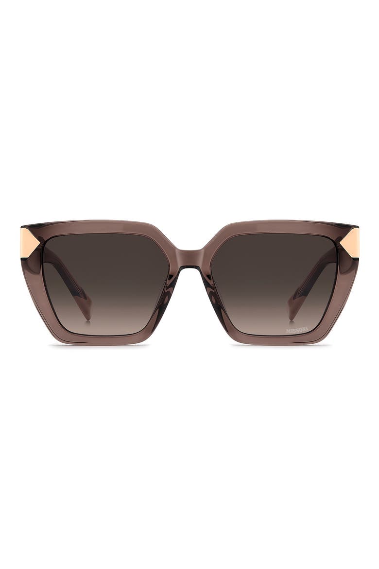 55mm Gradient Square Sunglasses, Main, color, BROWN/ BROWN SF