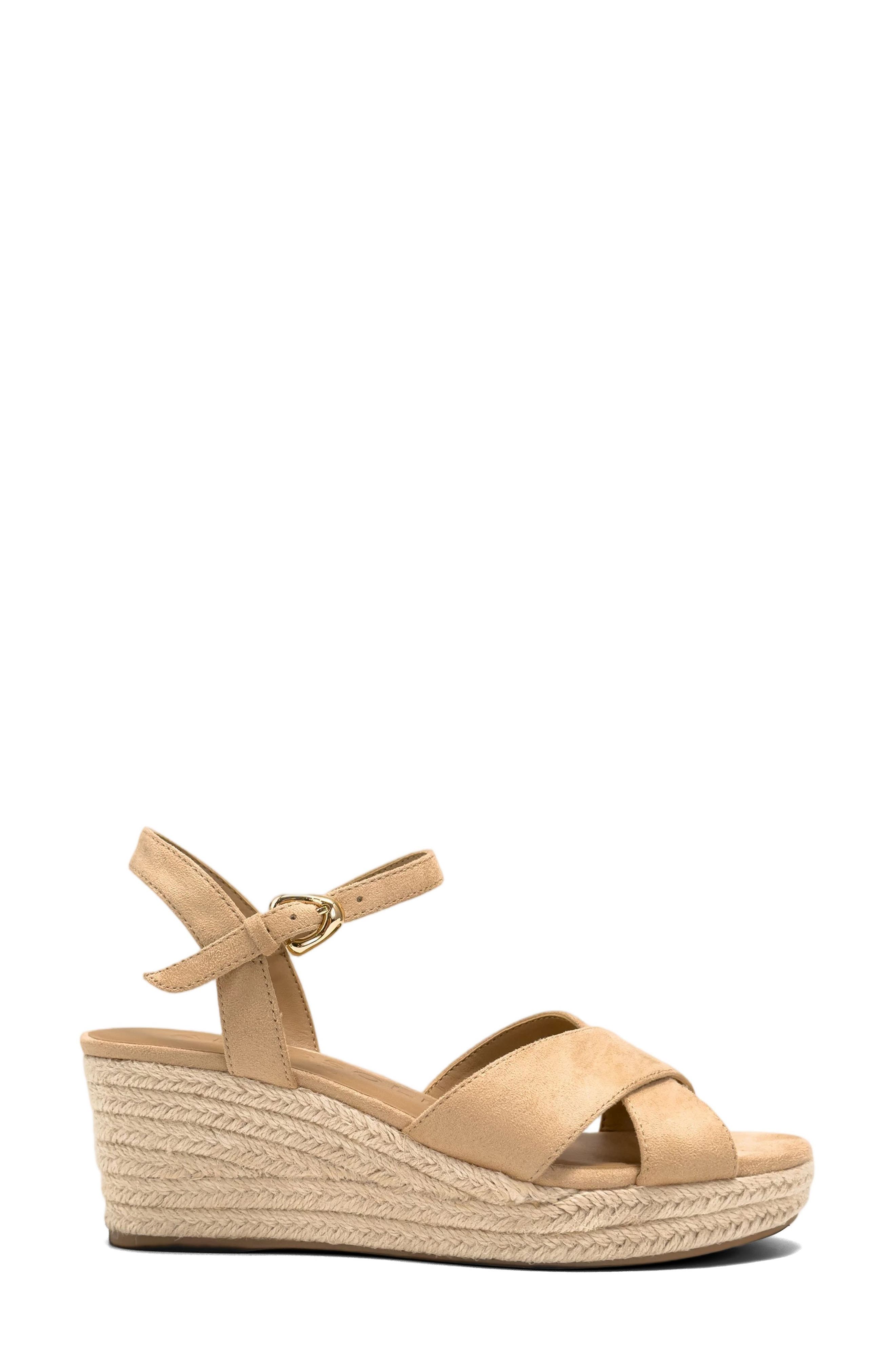 Casarina Platform Wedge Sandal, Alternate, color, BEIGE BISQUE