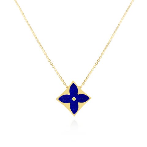 Lapis Luxe Flower Necklace