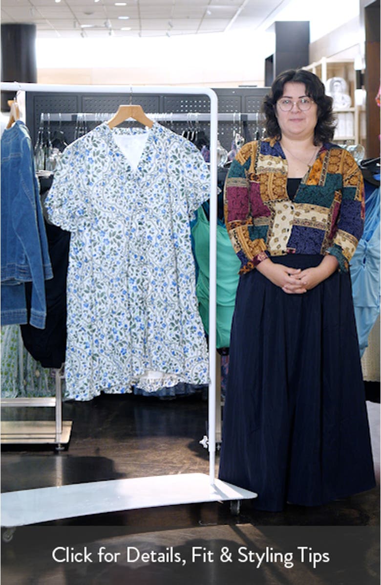 Kara Hilo Floral Tile Print Cotton Shift Dress, sales video thumbnail