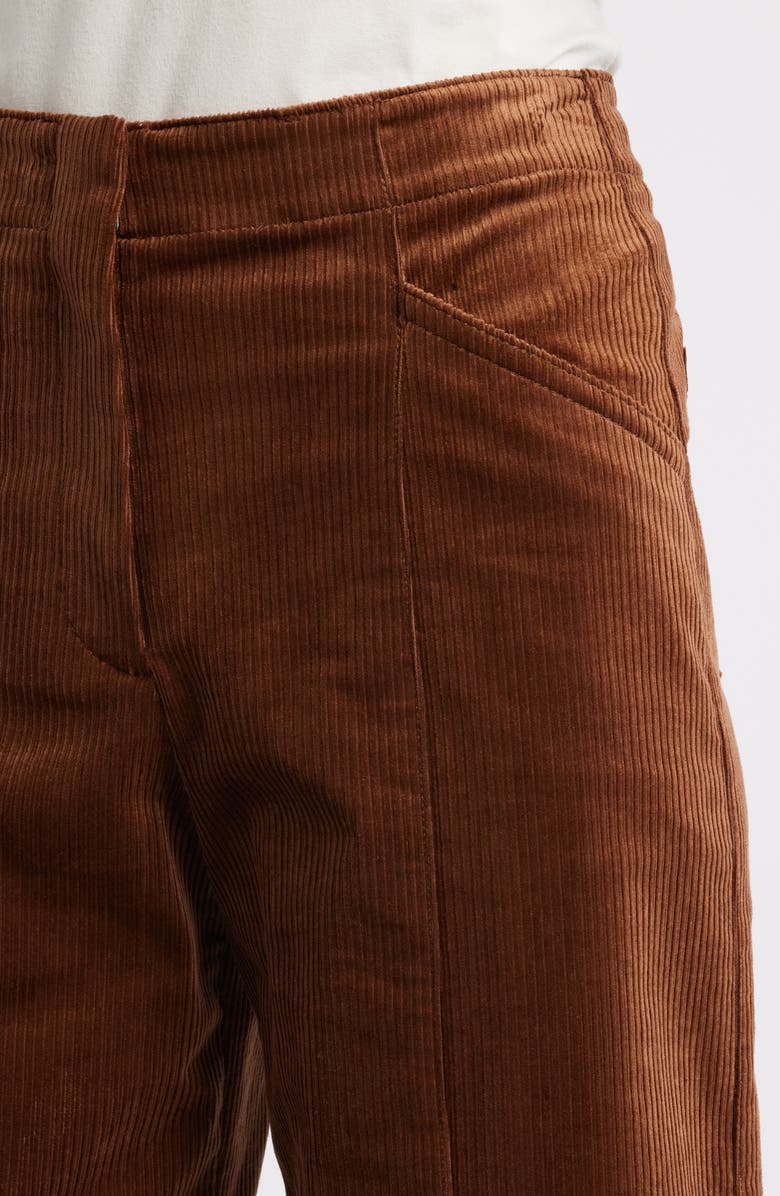 Theory Front Seam Cotton Blend Corduroy Pants, Alternate, color, Caramel