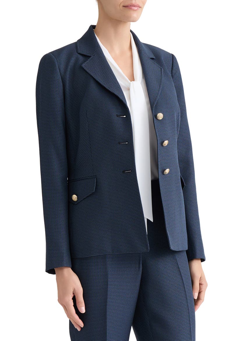 Houndstooth Microcheck Jacket, Alternate, color, BLUE NIGHT/ BLACK