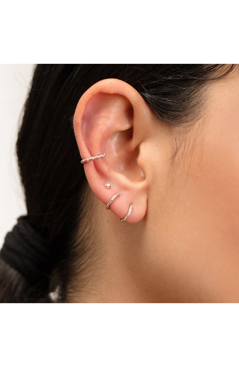 Monica Vinader Riva Mini Diamond Huggie Hoop Earring, Alternate, color, 