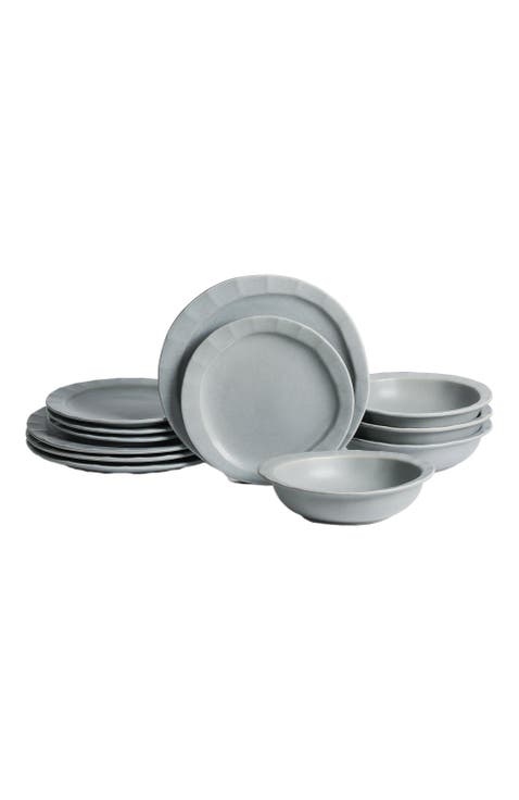 Oasis Stoneware 12-Piece Dinnerware Set