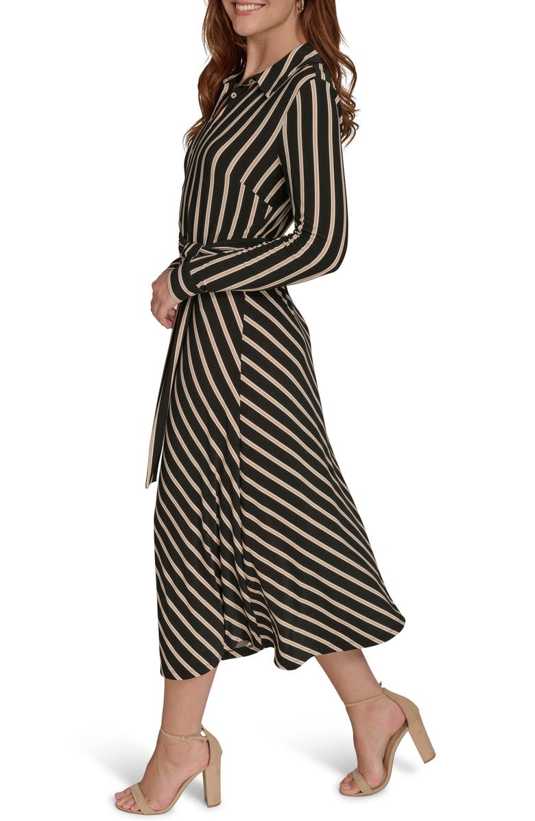 Tommy Hilfiger Long Sleeve Midi Dress, Alternate, color, Black.sand