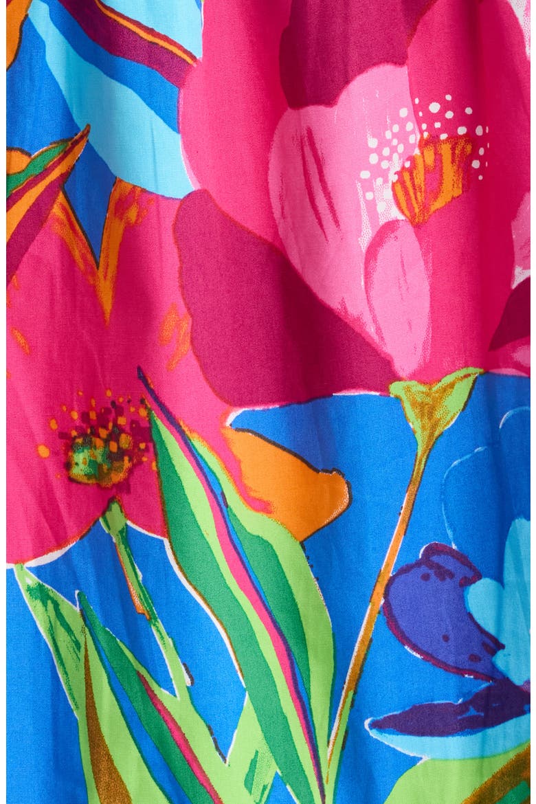 Palmer Floral Tiered Cotton Maxi Dress, Alternate, color, COBALT-PINK-MULTI