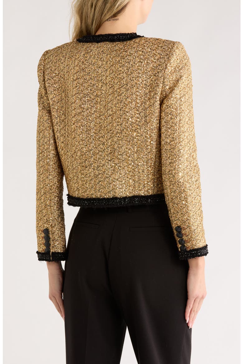 Landon Cropped Boxy Jacket, Alternate, color, GOLD