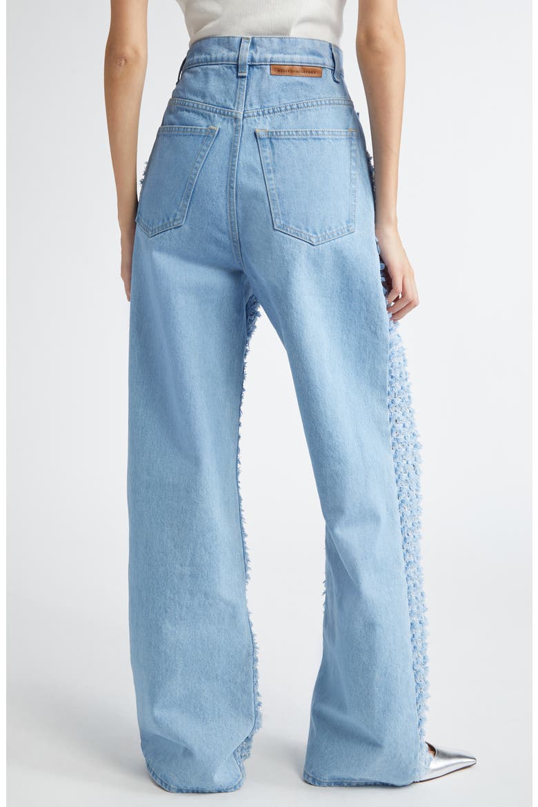 Stella McCartney Bouclé Effect Denim Wide Leg Jeans (Women
