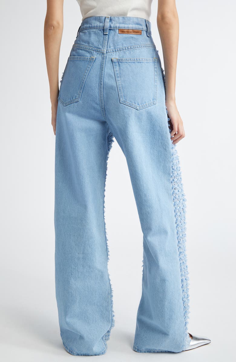 Stella McCartney Bouclé Effect Denim Wide Leg Jeans, Alternate, color, 