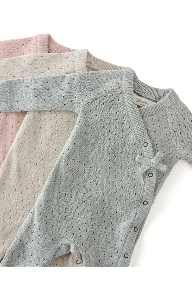 Pehr Dotty Knit Romper, Alternate, color, Natural