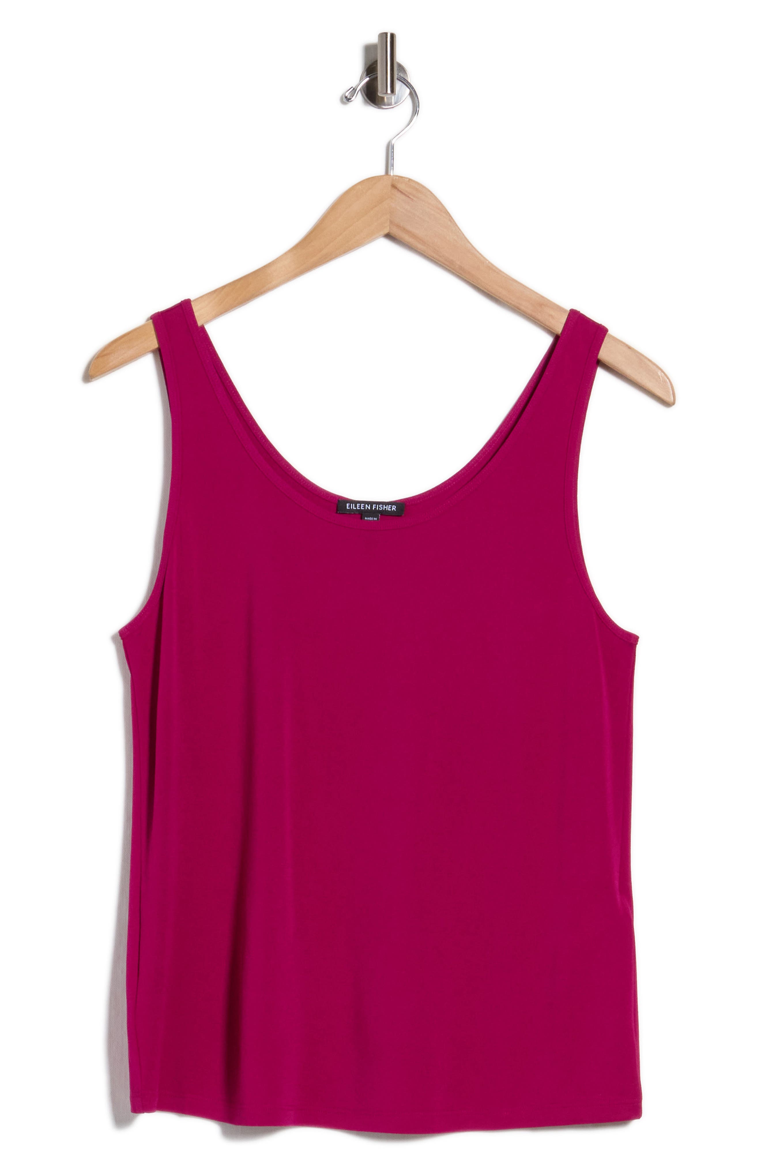Slim Fit Scoop Neck Silk Tank