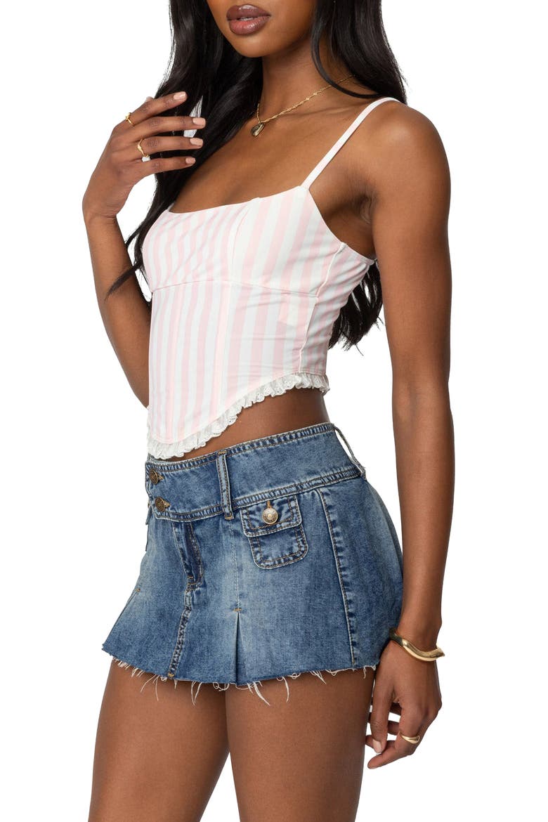 Marlen Stripe Corset Top, Alternate, color, LIGHT-PINK