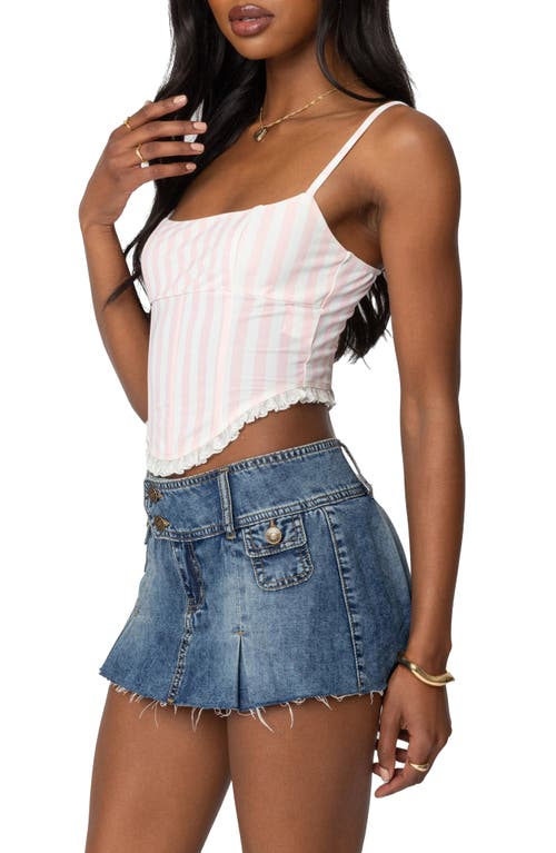 Edikted Marlen Stripe Corset Top In Light-pink