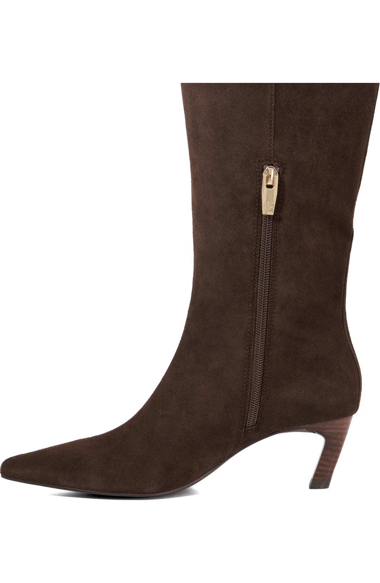 Dune London Siana Pointed Toe Knee High Boot, Alternate, color, Brown