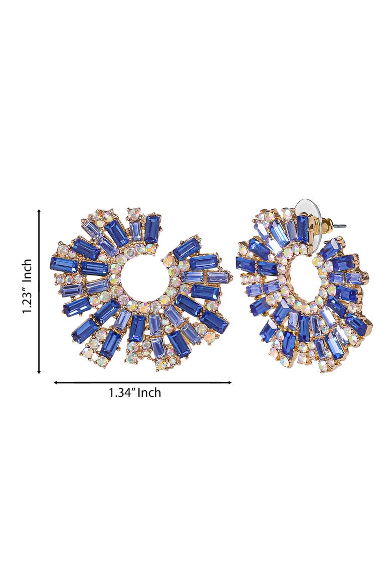 Fashion Earrings with Crystal, Alternate, color, Blue