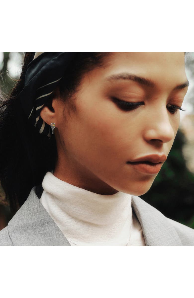 PASCAL The Tennis Stud Earrings, Yellow Diamond Pavé, Alternate, color, Silver / Yellow Diamond