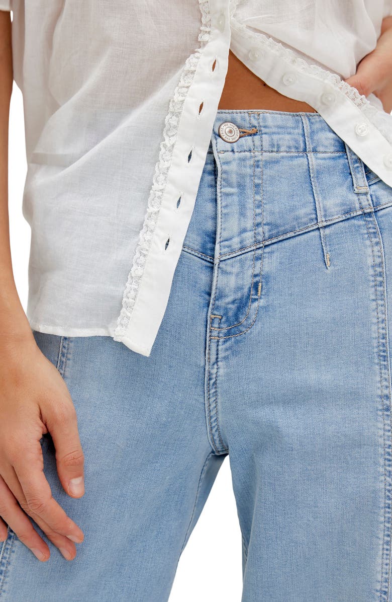 Free People Libre Front Yoke Wide Leg Jeans, Alternate, color, Palermo