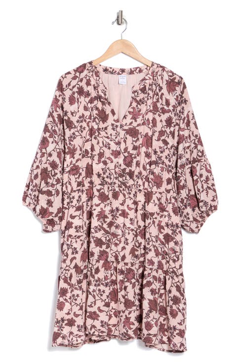 Balloon Sleeve Fit & Flare Dress (Plus)