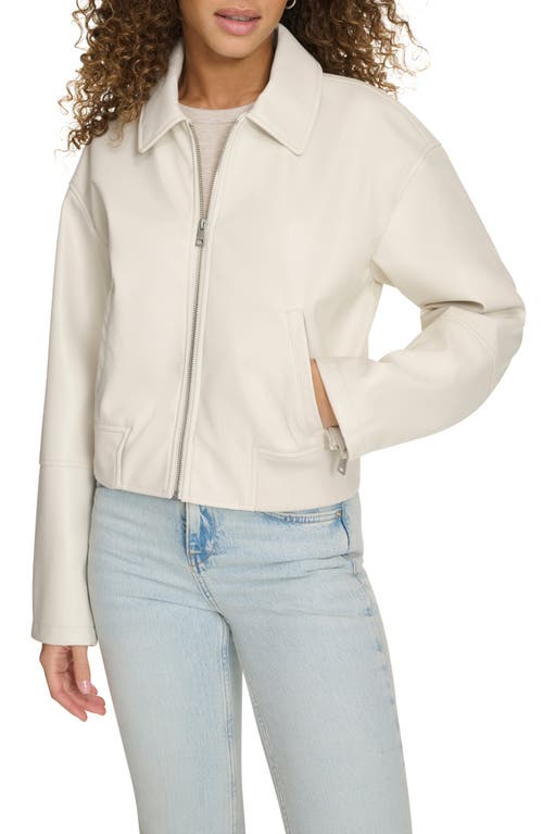 Levi's Faux Leather Bomber Jacket In White