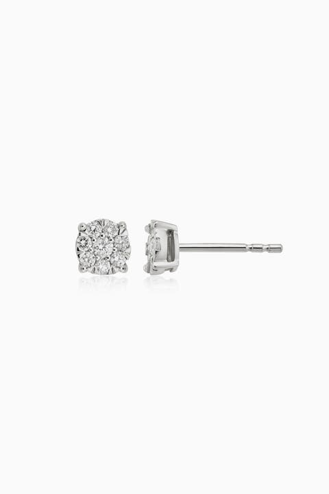 14K Gold Blossom Diamond Studs