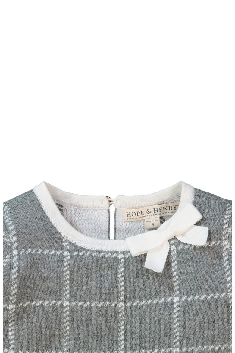 Baby Girls' Organic Bow Sweater Dress, Infant, Alternate, color, Dark Gray Windowpane