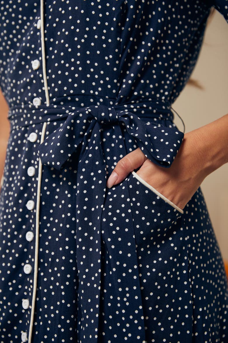 Going Out And About Dress, Alternate, color, Ink & Ivory Dot