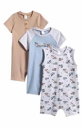 PL Baby by Petit Lem 3-Pack Assorted Knit Rompers