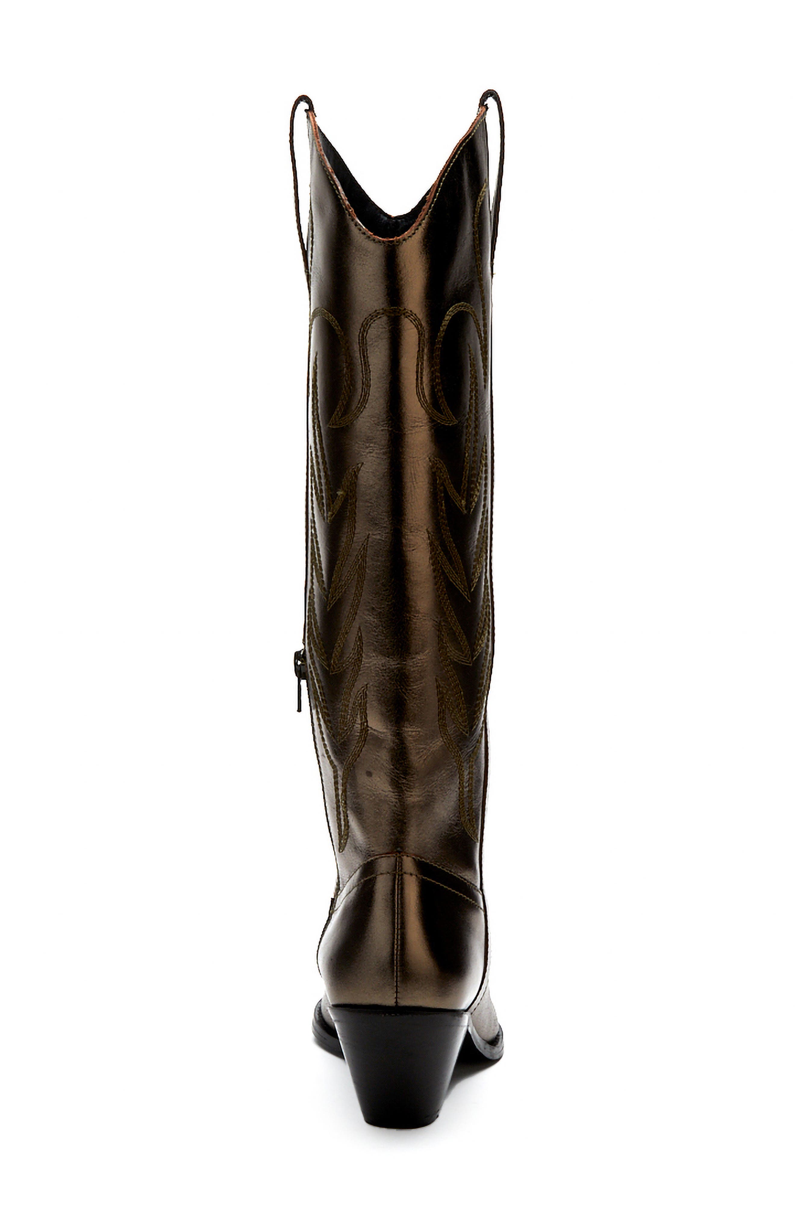 Agency Western Pointed Toe Boot, Alternate, color, PEWTER
