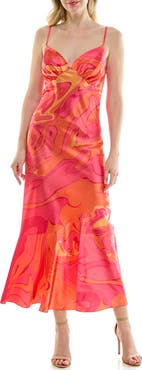 bebe Satin Midi Slipdress
