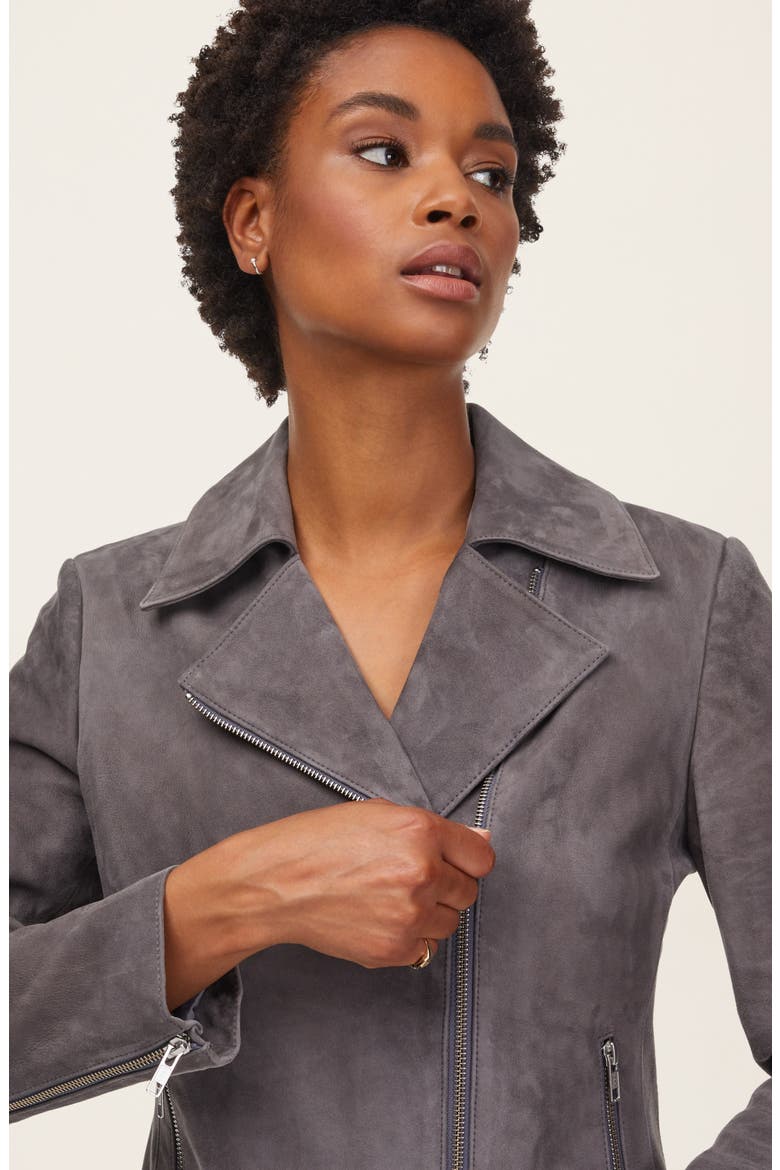 Lexi Suede Jacket, Alternate, color, Washed Grey