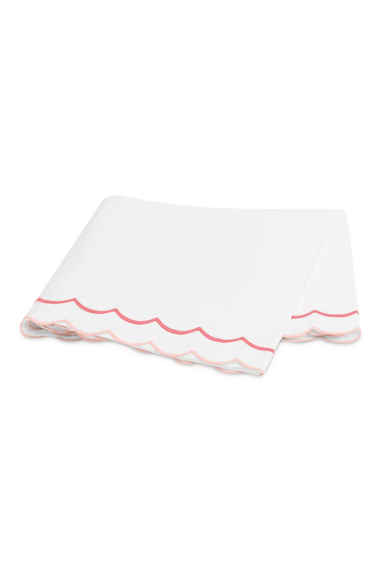 India Scallop 350 Thread Count Flat Sheet, Main, color, BLUSH